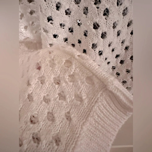 Sweater with clear sequins and cutout and 3/4 sleeves - size Large - Picture 3 of 5